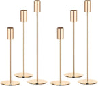 Set of 6 Gold Taper Candle Holders, Metal Gold Candlestick Holders, Tall Candle Holder, Fits 3/4 inch Thick Candle&Led Candles, for Table Centerpiece, Wedding, Dinning, Party Home Decor