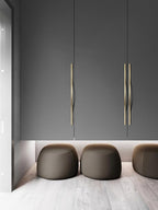 Goo-Ki Low Profile Brushed Brass Cabinet Pulls, Double Hole Centers (17.6''/18.9'') Zinc Alloy Handle for Drawer Cupboard Wardrobe,6 Packed
