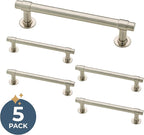 Franklin Brass - Francisco Satin Nickel Cabinet Handles 4 Inch (4") Hole Center Pulls | Easy Install, Durable Hardware for Kitchen Cabinet Door, Drawers, Dresser Pull, Furniture (10 Pack)
