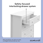 Storkcraft Alpine 4 Drawer Chest (White) – GREENGUARD Gold Certified, Dresser For Nursery, 4 Drawer Dresser, Kids Dresser, Nursery Dresser Drawer Organizer, Chest of Drawers