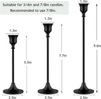 12PCS Black Candlestick Holders Taper Metal Candle Holder for Vintage Candlestick Black Candelabra Candle Holder Thanksgiving Day Christmas Dinning Fireplace Home Decor.