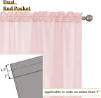 Aiyufeng Blush Pink Sheer Curtains 63 Inch Length 2 Panels Set, Light Filtering Airy Rod Pocket Light Pink Window Curtain Treatment Drapes for Kitchen Bedroom Living, Each 40Wx63L Inches