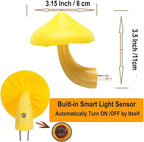 Sensor LED Night Lights for Adults Kids NightLight Cute Mushroom Night Light Plug in Wall Lamps for Bedroom, Bathroom,Toilet, Stairs, Kitchen, Hallway Corridor Warm Yellow
