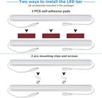 Litever Kitchen Under Cabinet LED Lighting Kit, Super Bright, 6 PCS 12 Inches Light Bars, Plug-in or Hardwire Power Adapter, 31W 2000 Lumen, for Cabinet Counter Shelf Workbench (Daylight White 5000K)
