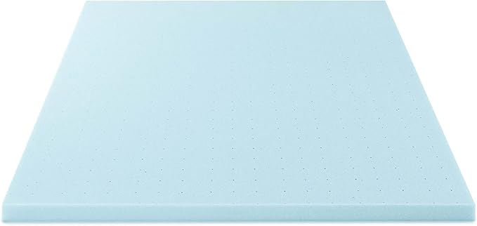 Best Price Mattress 2.5 Inch Ventilated Memory Foam Mattress Topper, Cooling Gel Infusion, CertiPUR-US Certified, Dorm Essentials, Short Queen