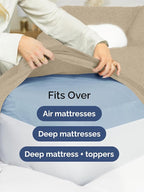 Extra Deep King Sheet Set - 6 Piece Breathable and Cooling Sheets - Hotel Luxury Bed Sheets Set - Easy Fit - Soft, Wrinkle Free and Comfy Sheets Set - Heathered Beige Sheet Set with Extra Deep Pockets
