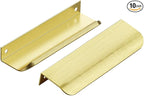 Ravinte Hardware 10 Pack Gold Cabinet Handles, 5 Inch (128mm) Finger Edge Pulls, 4 Inch Hole Center, Finger Pulls for Cabinets