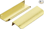 Ravinte Hardware 8 Pack Gold Cabinet Handles, 5 Inch (128mm) Finger Edge Pulls, 4 Inch Hole Center, Finger Pulls for Cabinets