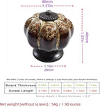 5 Pack Vintage Ceramic Pumpkin Cabinet Knobs, Kitchen Cabinet Drawers Dresser Cupboard Pull Handles Door Pulls with 5 Kinds of Screws (Leopard Print -White)