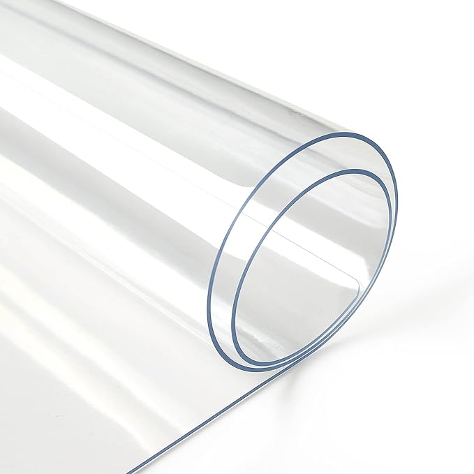 Deep Dream 1.5mm Thick 60 Inches Clear Round Table Protector, Round Table Cover, Tablecloth Protector, Table Protector for Dining Room Table & Office
