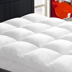 Mattress Topper California King for Back Pain, Extra Thick Mattress Pad Cover, Plush Pillow Top, Deep Elastic Pocket, White, 72"X84"+20"