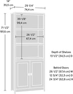 Sauder Cottage Road Book Shelf, Bookshelf with Storage, Library Bookcase with Doors and Adjustable Shelves, in Raven Oak Finish