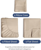 Twin Size 3 Piece Sheet Set - Comfy Breathable & Cooling Bed Sheets Set - Hotel Luxury Bedding for Women, Men, Kids, Teens, Boys & Girls - Deep Pockets, Ultra-Soft and Wrinkle Free - Oeko-Tex - Cream