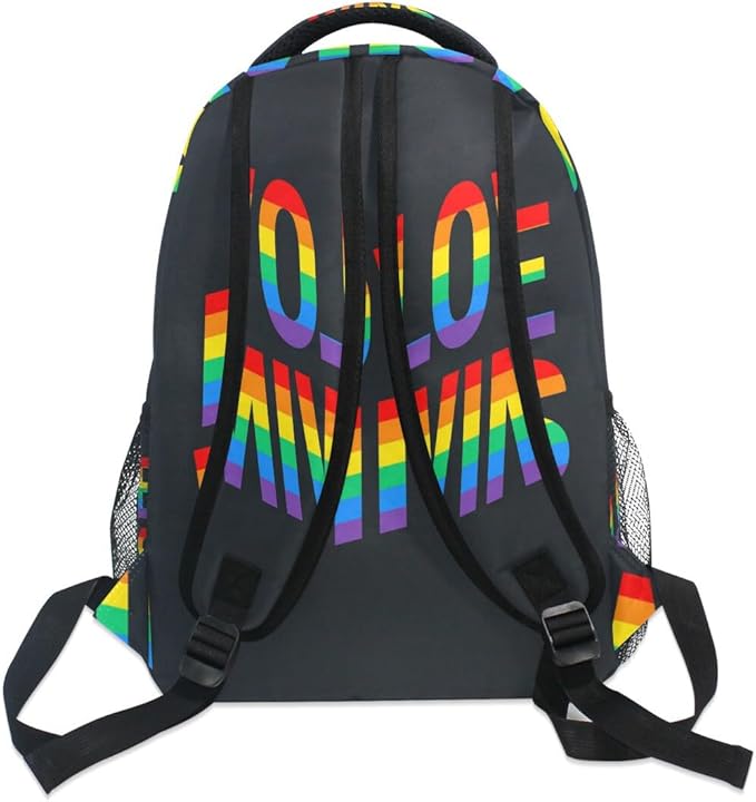 School Backpack Love Wins Pride Rainbow Teens Girls Boys Schoolbag Travel Bag