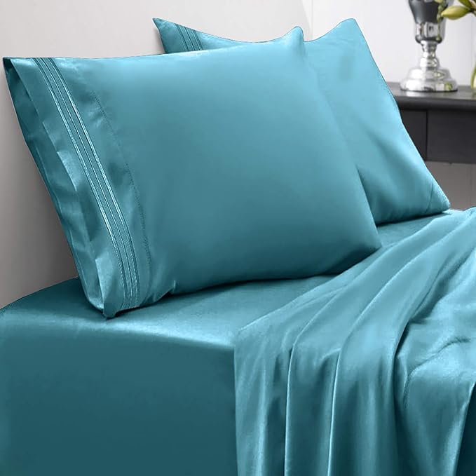 Sweet Home Collection 1800 Thread Count Sheet Set – Soft Egyptian Quality Brushed Microfiber Sheets – Luxury Bedding Set with Flat Sheet, Fitted Sheet, 2 Pillow Cases (Pack of 12)