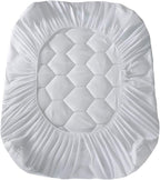 Queen Mattress Pad, 8-21" Deep Pocket Protector Ultra Soft Quilted Fitted Topper Cover Fit for Dorm Home Hotel -White