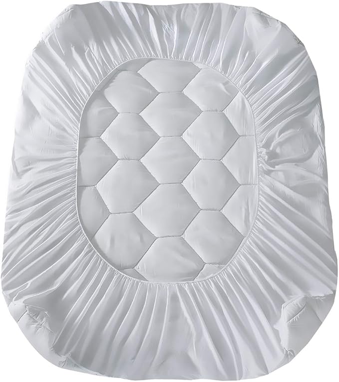 Twin Mattress Pad, 8-21" Deep Pocket Protector Ultra Soft Quilted Fitted Topper Cover Breathable Fit for Dorm Home Hotel -White