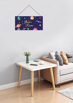 Personalized Sign Solar System Sign Sun Planet Wall Art Decoration Exquisite Decorative Signs Custom Name for Kids Room Wall Art Decor Outer Space Themed Nursery Decor For Boys Bedroom