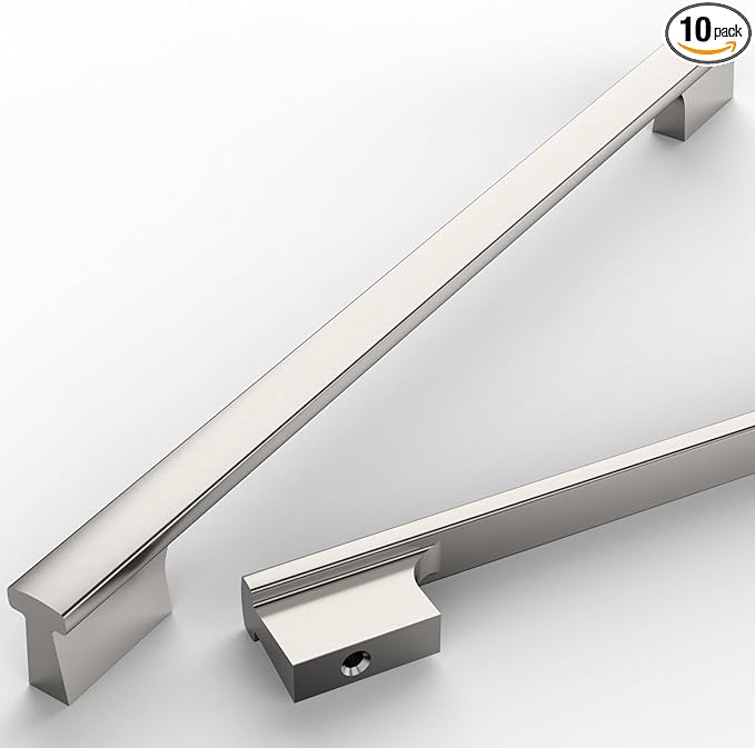 Asidrama 10 Pack 11.3 Inch(288mm) Brushed Satin Nickel Kitchen Cabinet Handles, Cabinet Pulls Kitchen Cabinet Hardware for Cupboard Drawer Pulls