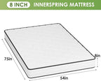 PayLessHere | 8 Inch Full Mattress | Medium Firm Hybrid Mattress | White | with High-Density Foam and Breathable Cover | Pocket Spring Design, Pressure Relief | Bed in a Box, CertiPUR-US Certified