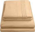 King Size Sheets - Breathable Luxury Bed Sheets with Full Elastic & Secure Corner Straps Built In - 1800 Supreme Collection Extra Soft Deep Pocket Bedding Set, Sheet Set, King, Camel