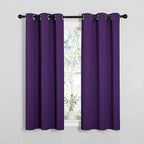 NICETOWN Blackout Curtain Panels for Kids Room, Triple Weave Home Decoration Thermal Insulated Solid Ring Top Blackout Curtains/Drapes (Set of 2, 34 x 54 inches, Royal Purple)