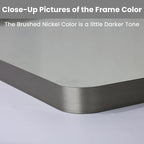 LOAAO 48X36 Inch Brushed Nickel Bathroom Mirror, Rounded Rectangle Silver Metal Frame Mirror, Brushed Nickel, Anti-Rust, Shatter Proof, Hangs Horizontally or Vertically