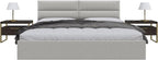 Vänt Upholstered Wall Panels - King/Cal King Size Wall Mounted Headboards - Faux Merino Wool Grey - Twin/King - Set of 4 Panels (Each Individual Panel 39"x11.5")