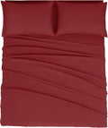 Mejoroom King Size Bed Sheet Set - Hotel Luxury 1800 Bedding Sheets & Pillowcases - 16" Deep Pocket Fitted Sheet, Soft, Breathable, Wrinkle & Fade Resistant - 4 Piece(King, Burgundy)