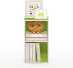 Furinno PASIR Book Shelf, 2-Tier Modern Bookshelf, Open Shelves Bookcase 9" x 12" x 21", for Living Room, Bedroom, Home Office, Green/White