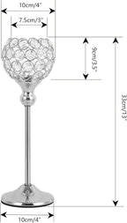 VINCIGANT 16PCS Candle Holders Silver for Wedding Centerpieces,Bling Decor Crystal Silver Tealight Candle Holder for Home Fireplace Coffee Table Mantle Decor candelabros de mesa