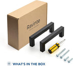 Ravinte 30 Pack Black Cabinet Pulls 3-3/4 Inch Square Kitchen Cabinet Handles Matte Black Kitchen Hardware for Drawer Pulls Drawer Handles Come with Screwdriver