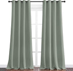 NICETOWN Greyish Green Blackout Curtains 108" Long for Office, 55" Wide, 2 Pieces, Dining Room, Guest Room, Sound Reducing Heat and Cold Block Curtain Panels for Modern Room Decorative
