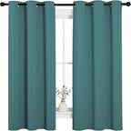 NICETOWN Thermal Insulated Solid Grommet Blackout Curtains/Drapes/Panels for Dining Room (Sea Teal, 1 Pair, 42 by 63-Inch)