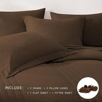 Monbix King Size Comforter Set - 7 Pieces Bed in a Bag King, Chocolate Brown Bedding Sets with Comforter, All Seasons Down Alternative Comforter Bed Set with Sheets, Pillowcases & Shams
