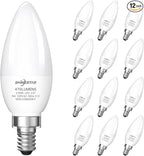 SHINESTAR 12-Pack Candelabra 40W Equivalent LED Light Bulbs, 2700K Warm White Ceiling Fan Lightbulbs, Type B Small E12 Base, 5W B11 Chandelier Bulb, C37 Candle Lights, Non-dimmable