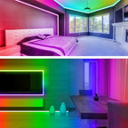 Battery Powered LED Strip Lights 25ft, Battery Operated LED Light Strip Color Changing Music Sync App Remote Control RGB USB Led Lights for TV, Room, Rope Lights