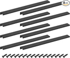 uxcell Cabinet Finger Edge Pull, 8pcs 400mm / 15.75" Aluminum Alloy Back Mount Hidden Cabinet Pulls Concealed Handle for Home Kitchen Drawer Cabinet, Black