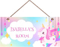 Personalized Signs Cute Unicorn Sign Custom Name Wall Decor Front Door Decor Home Decorative for Kids Room Girls Room Boys Baby Bedroom