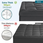 CYMULA California King Mattress Topper, Extra Thick 3D Snow Down Alternative Filling, Breathable Grey Fabric, 8-21 Inches Deep Pocket, Machine Washable