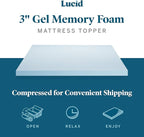 LUCID 3-inch Ventilated Gel Memory Foam Mattress Topper - Twin