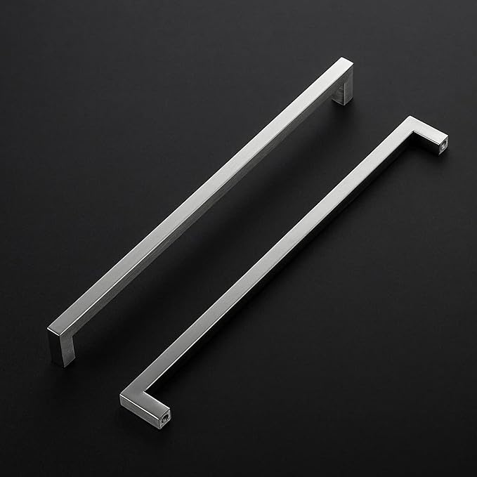 Ravinte 15 Pack Brushed Nickel Kitchen Cabinet Handles 12-3/5 Inch Cabinet Pulls Square Kitchen Hardware for Cabinet Drawer Pulls Drawer Handles Come with Screwdriver