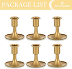 Candlestick Holders Taper Candle Holders, Romadedi Gold Candle Stick Candle Holder for Table Centerpiece, Wedding Reception, Festive Christmas Mantel Decoration or Home Decor, Set of 6