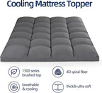 Mattress Topper Full XL for Back Pain, Extra Thick Mattress Pad Cover, Plush Pillow Top, Deep Elastic Pocket, Grey