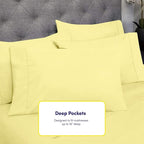 Twin XL Size Bed Sheets - 4 Piece 1500 Supreme Collection Fine Brushed Microfiber Deep Pocket Twin X-Large Sheet Set Bedding - 1 EXTRA PILLOW CASES, GREAT VALUE, Twin XL, Pale Yellow