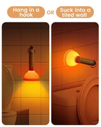 Amaredom Plunger Night Light, Cute Plunger Lamp, Wooden Bar Silicone Funny Nightlight, Rechargeable LED Funny Flashlight with 30 Minutes Timer & One Button Control, Bedroom, Washroom, Living Room