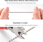 Vinaco Silver Ceiling Fan Pull Chain Set, Decorative Fan Pull Chain Extension with Pendant, 13.6 Inches Pull-Chains for Fans and Light with 3MM Ball Bead Chains, 2 Pack Fan Light Pull-Chain Extension