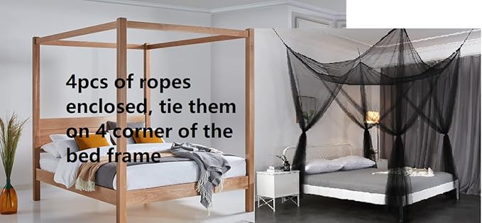 OctoRose Four Post Mosquito Net for Bed Canopy -Fits Queen, King, California King Beds-Indoor & Outdoor Use- SageGreen