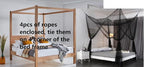 OctoRose Four Post Mosquito Net for Bed Canopy -Fits Queen, King, California King Beds-Indoor & Outdoor Use- White