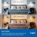 Tapo TP-Link Smart Light Bulbs, 1100 Lumens High Brightness (75W Equivalent), Matter-Certified, 16M Colors WiFi Light Bulb, Dimmable, Works w/Siri, Alexa & Google Home, A19 E26, L535E(4-Pack)